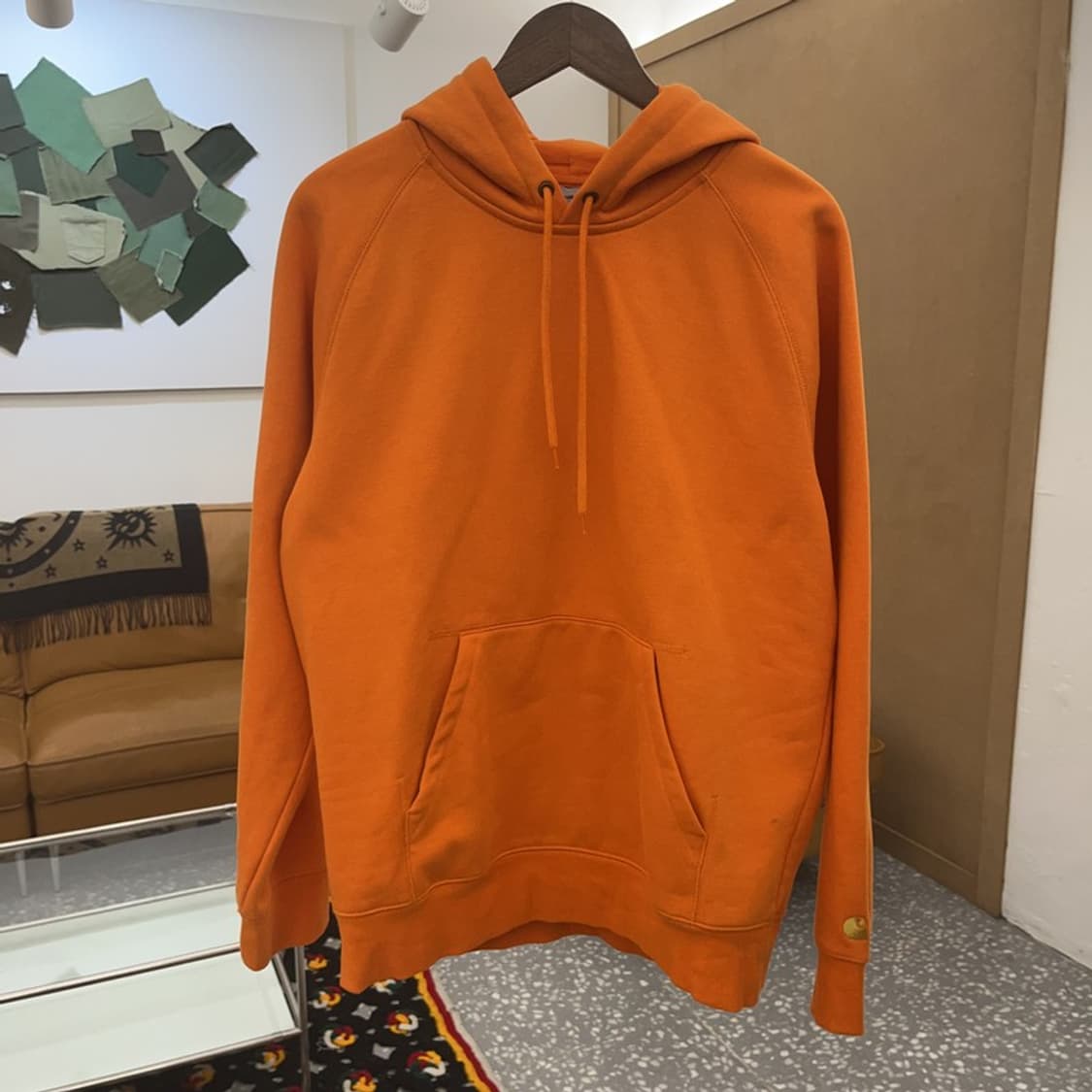 칼하트 Y2K 레트로 오렌지 약기모 후드티 L C08229 상품이미지3