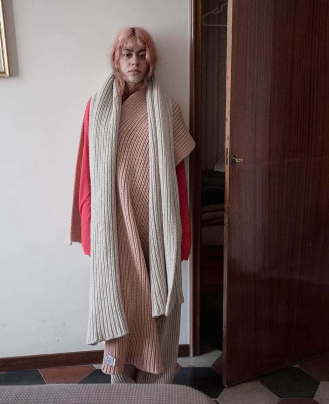 베이스레인지 울 머플러 (pink) 상품이미지1