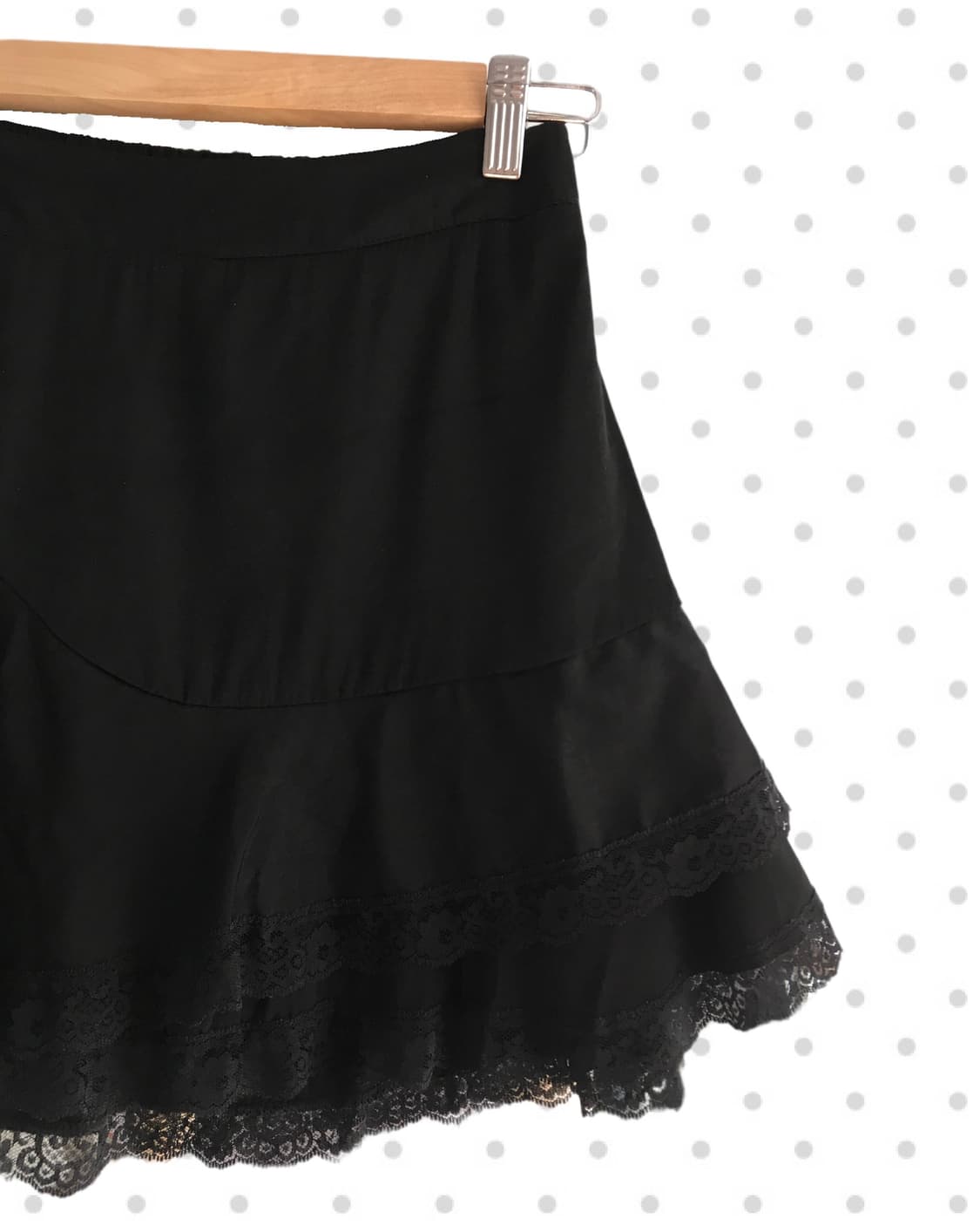 vintage lace trim mini skirt black 상품이미지7