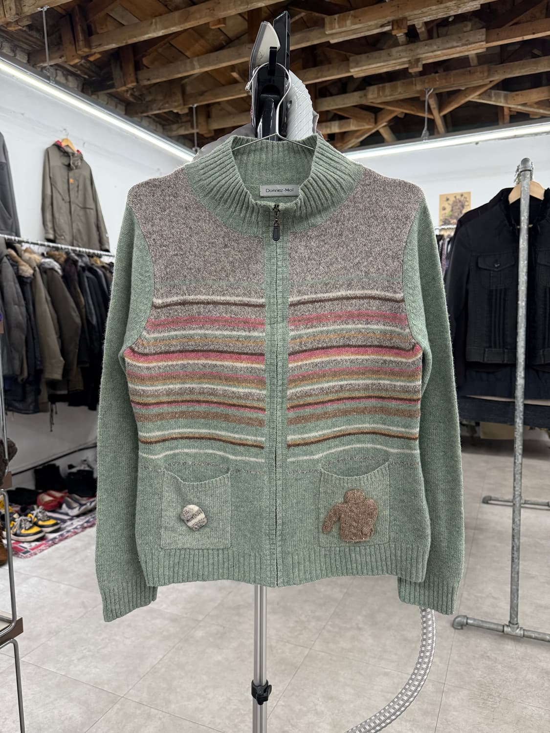 donnez-moi 램스울 니트 집업 상품이미지1