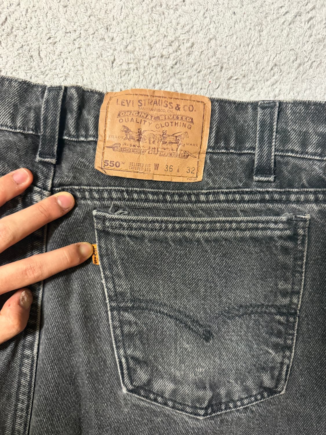 [36] 90‘s 리바이스 오랜지탭 550 블랙 데님팬츠 상품이미지3