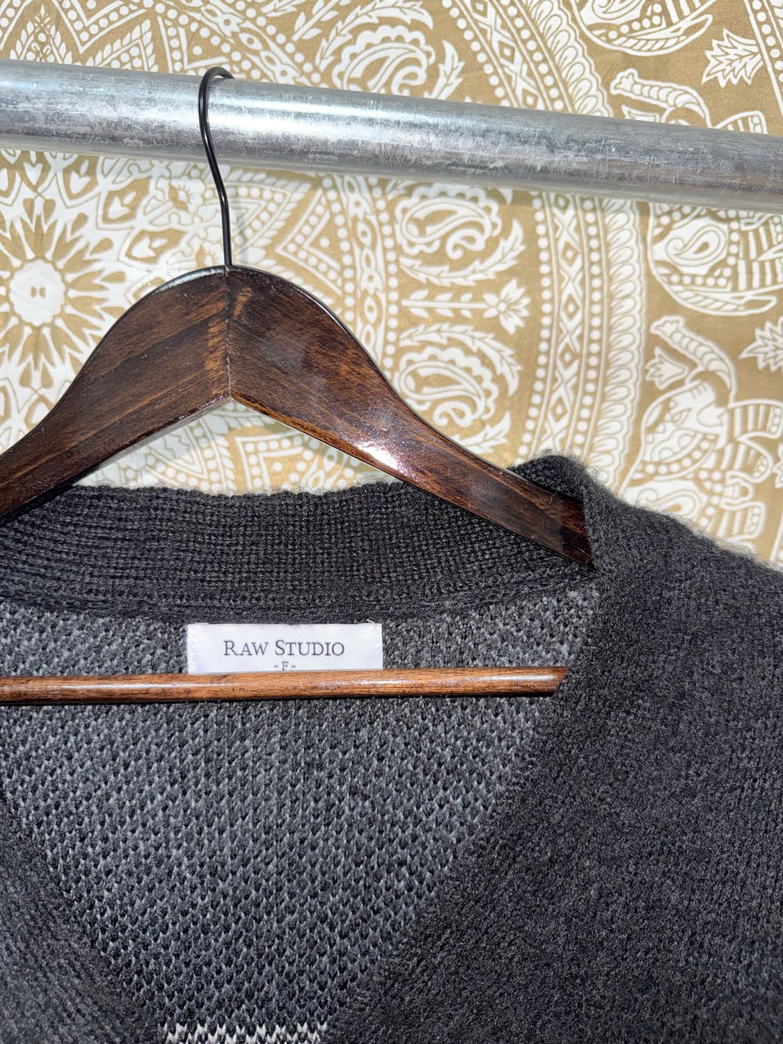 RAW STUDIO 아가일 울 니트 가디건  상품이미지5