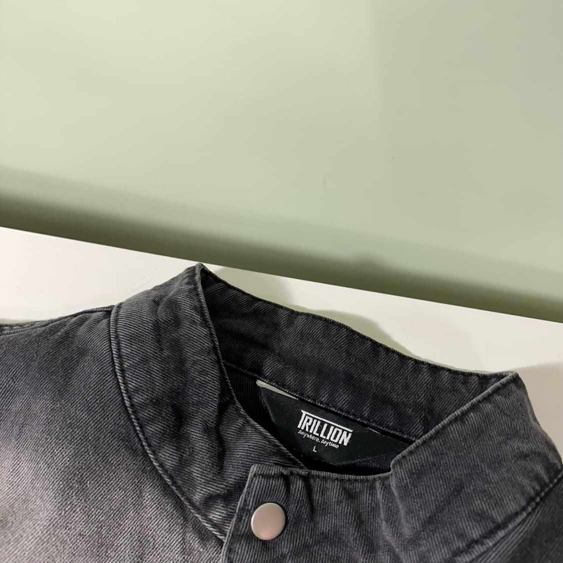 L 트릴리온 빈티지블랙 워시드 투웨이 데님자켓 청자켓 상품이미지4