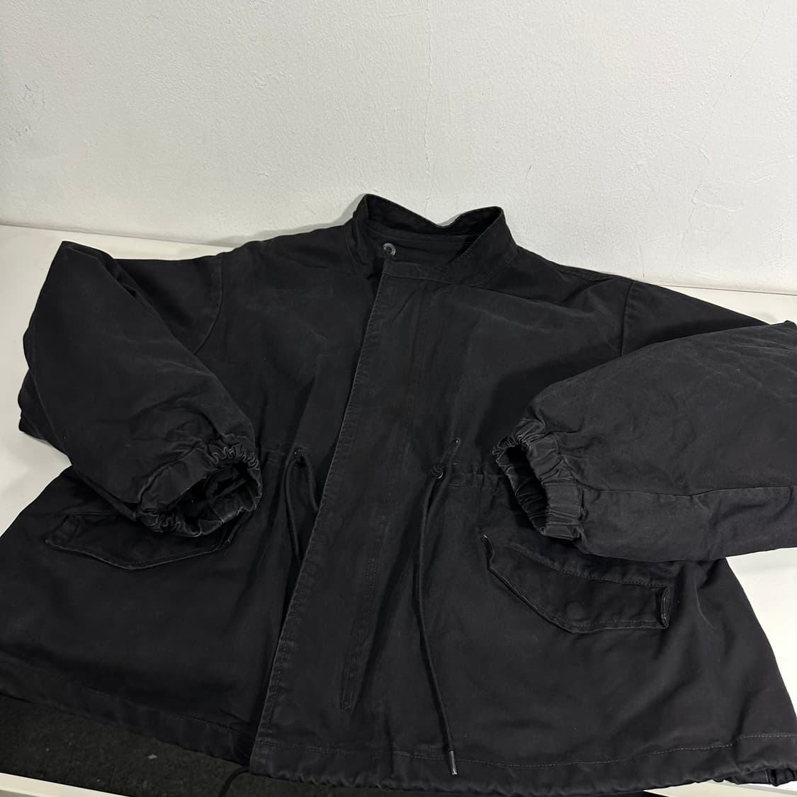 XL 라퍼지스토어 블랙 오버핏 3M내피 퍼리스트링 야상점퍼 상품이미지1