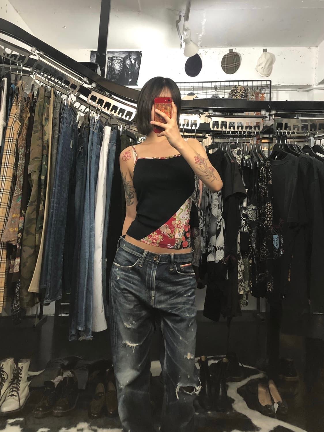 오리엔탈 프린팅 배색 나시 상품이미지1