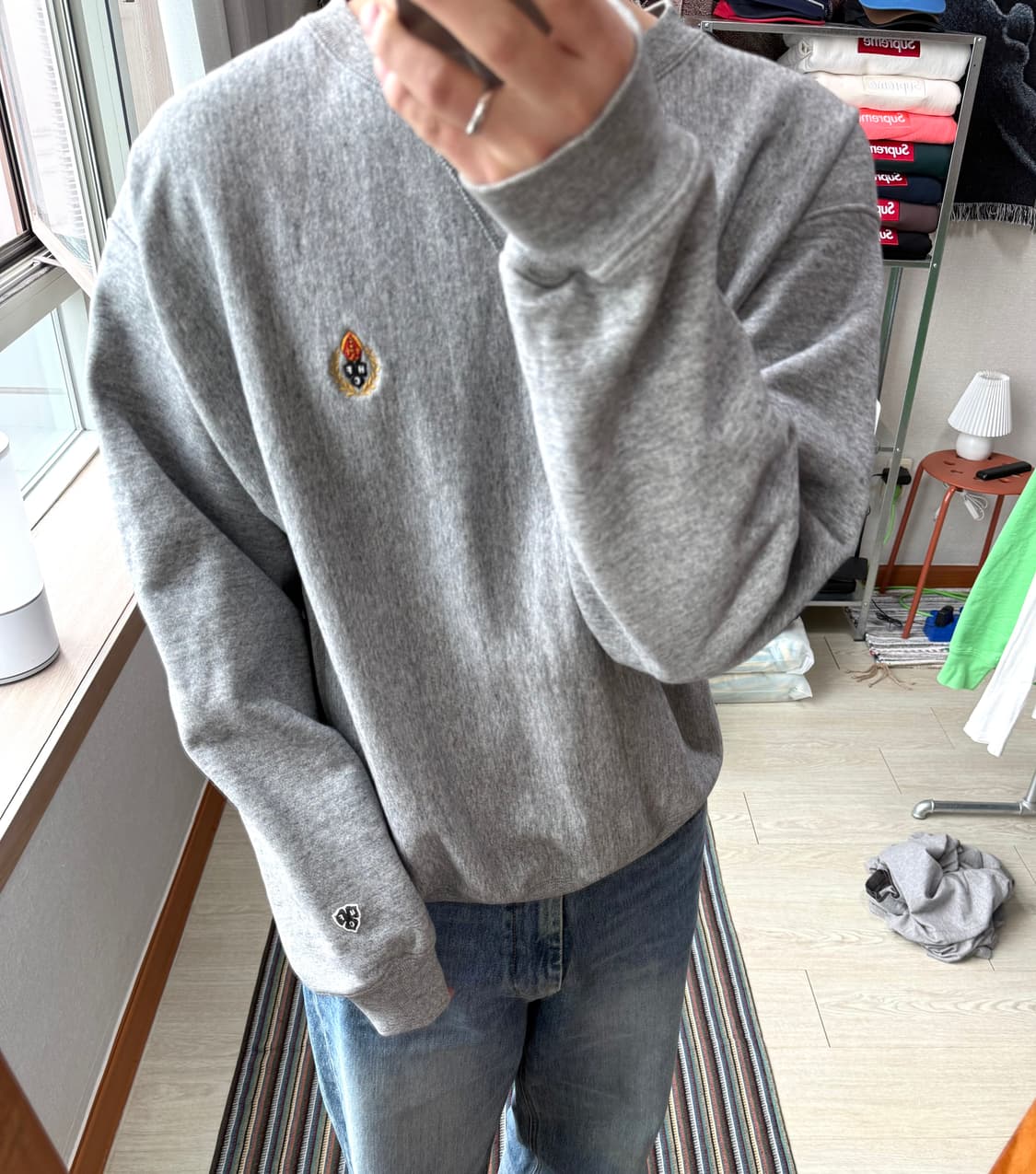 헤리티지플로스 그레이 맨투맨 상품이미지1