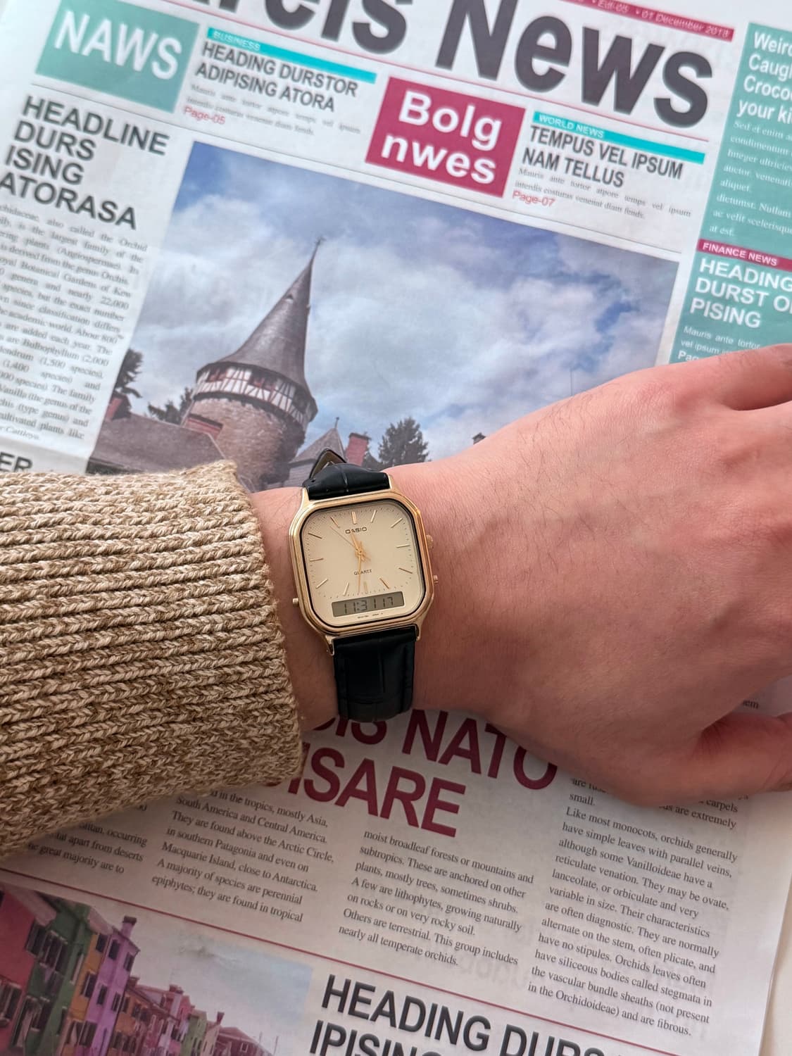 Casio 카시오 AQ-422 아나디지 스퀘어 상품이미지5