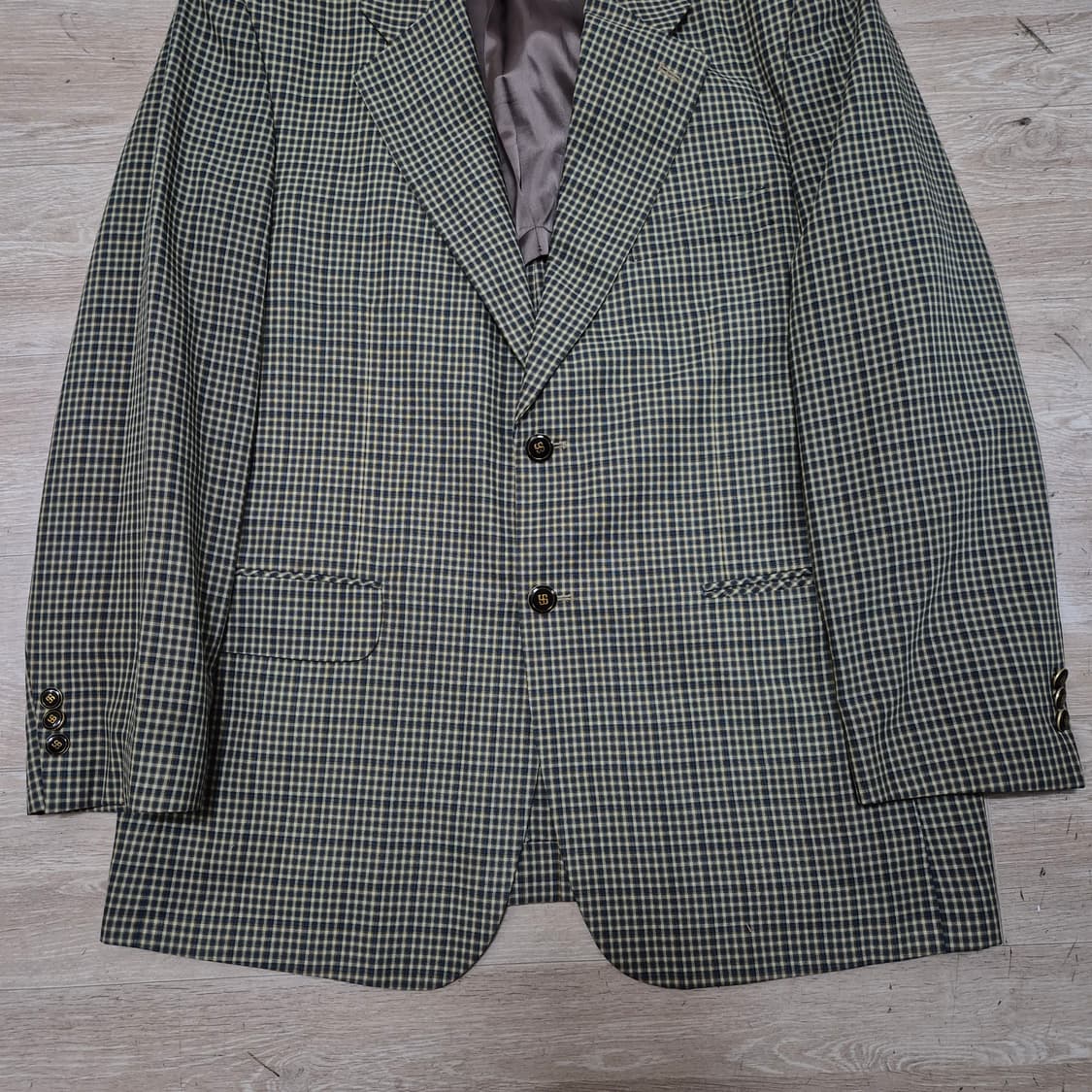소니아 발렌시아 남성 울 체크 싱글 블레이저 정장자켓 XL(105) 상품이미지3