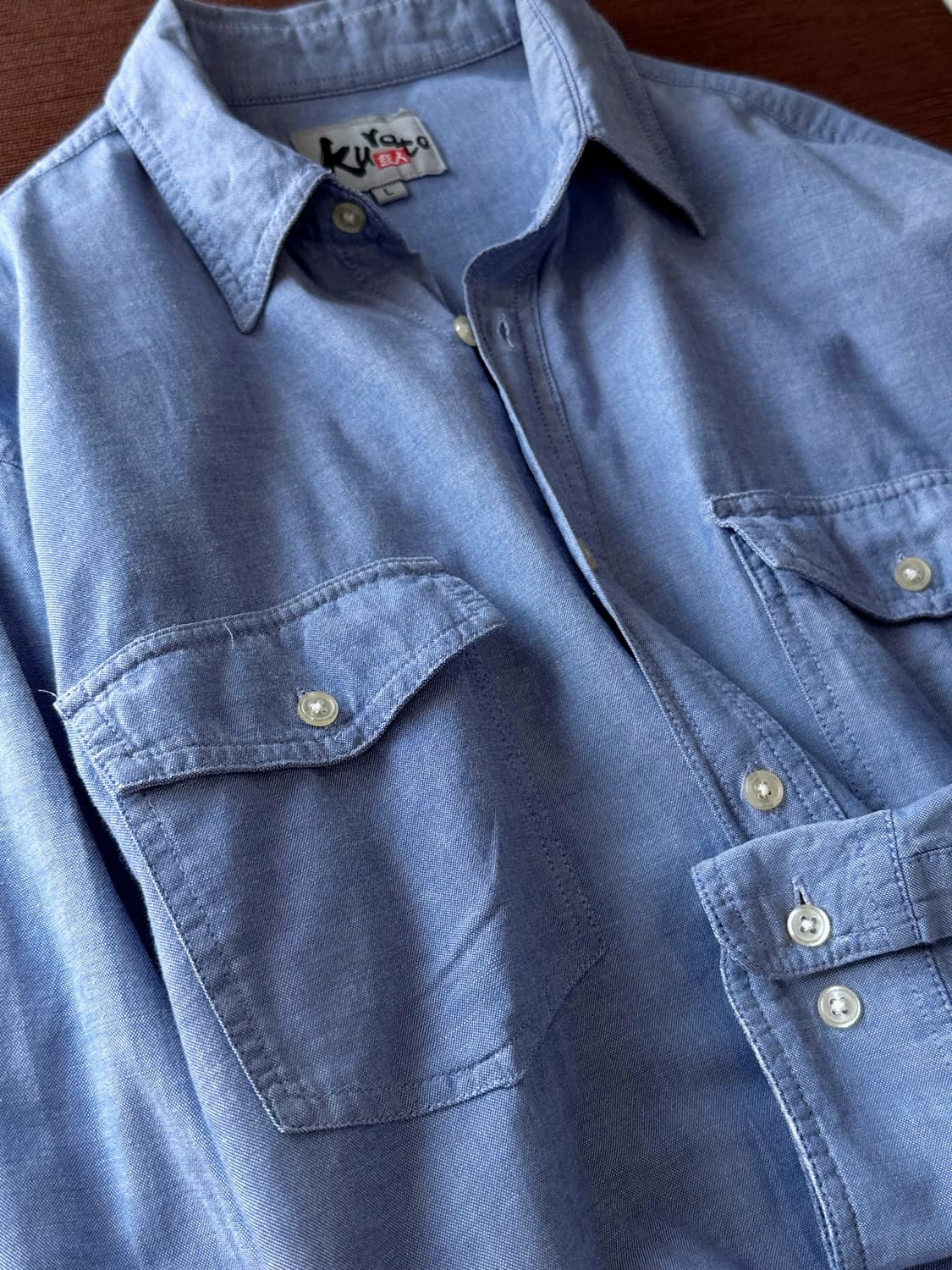 Light cotton chambray work shirt 상품이미지2