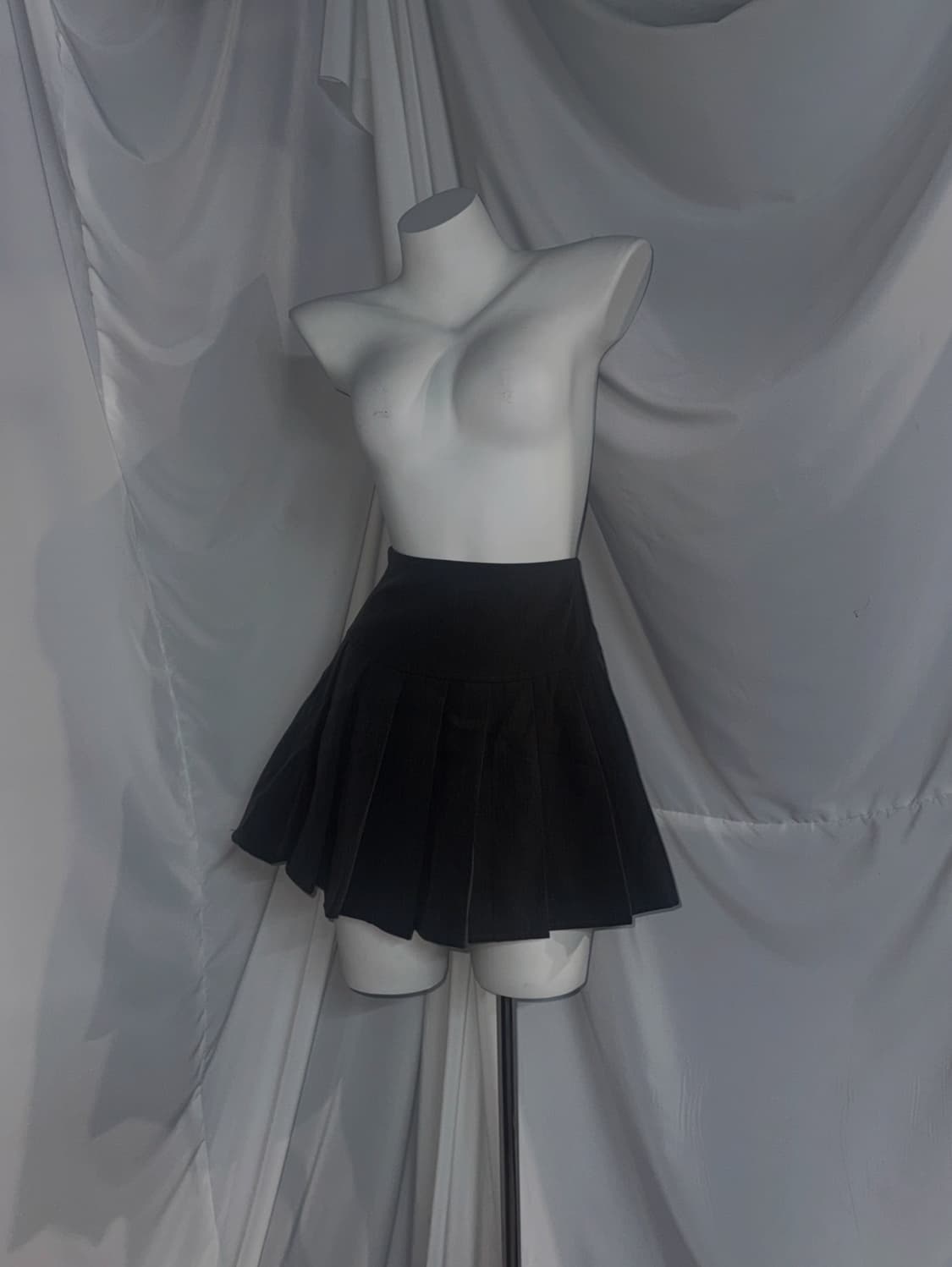 엑시즈팜 빈티지 그레이 무채색 오픈숄더 레이어드 오네갸루 코디세트 상품이미지2