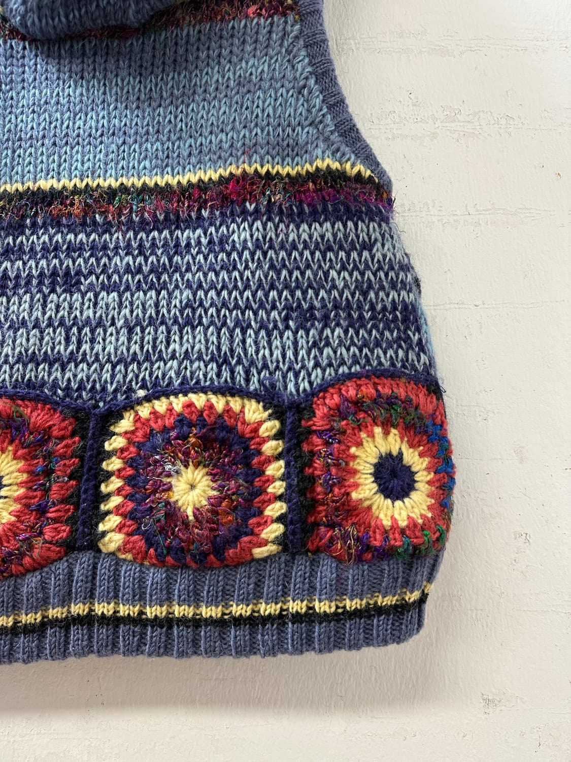 일본빈티지 TiTiCACA 티티카카 모티브 핸드메이드 후드 니트 베스트 상품이미지7