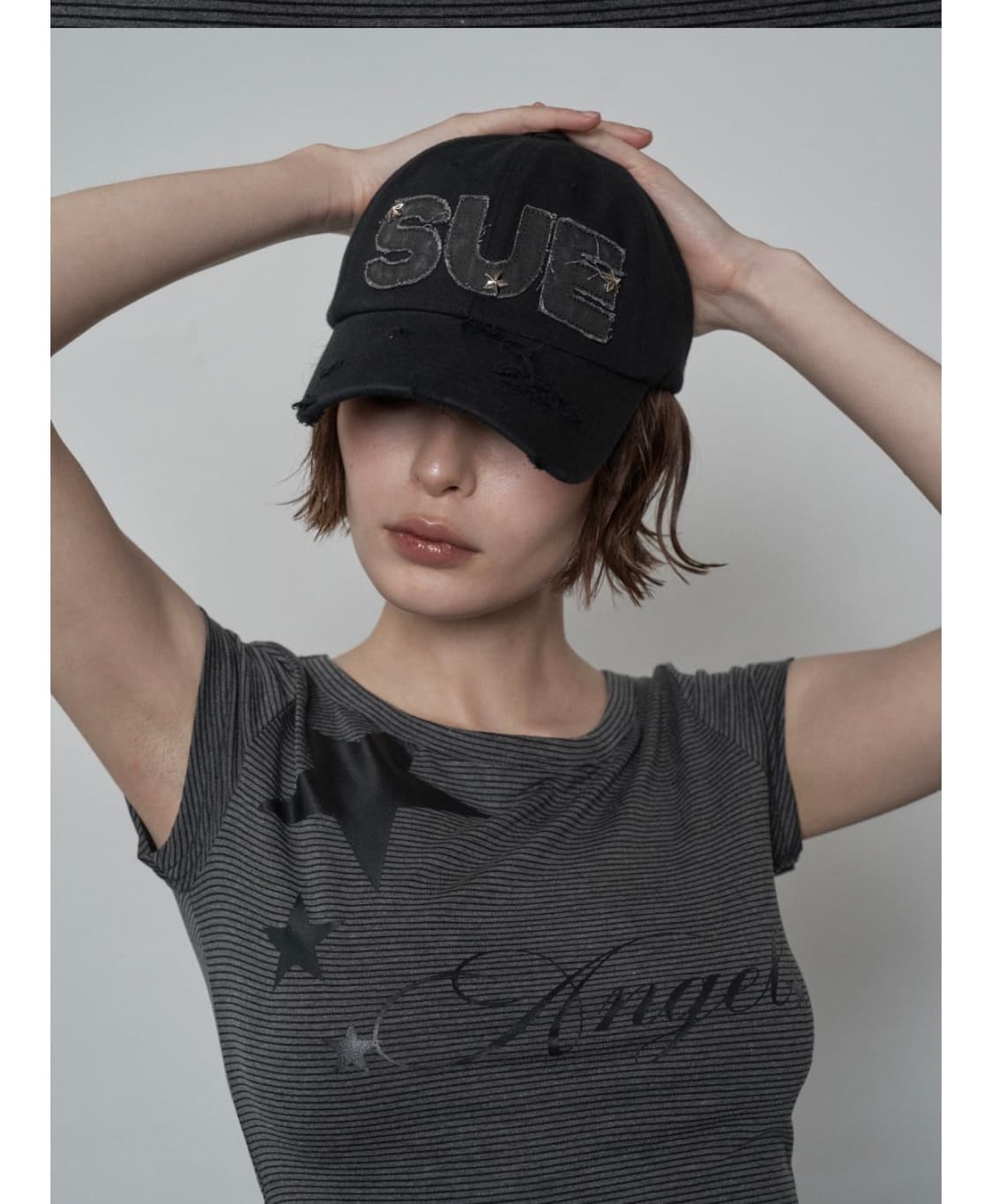 셋업이엑스이 모자 SUE STAR BALL CAP / BLACK 상품이미지2