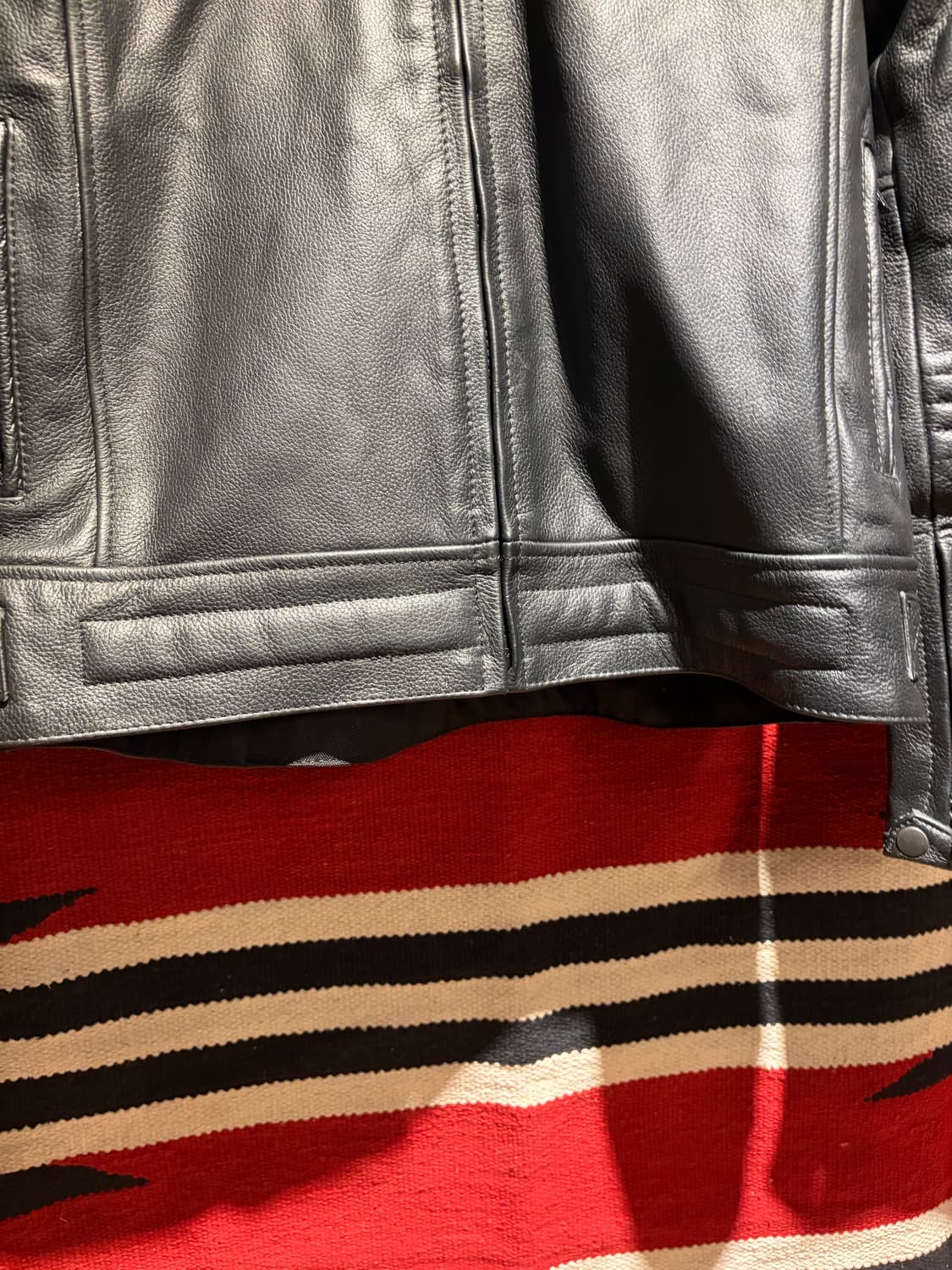 Cow leather biker jacket 상품이미지6