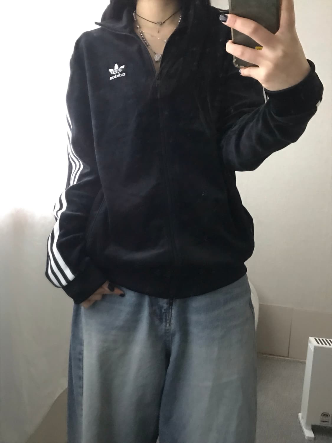 아디다스 블랙 벨벳 투웨이 져지 상품이미지5