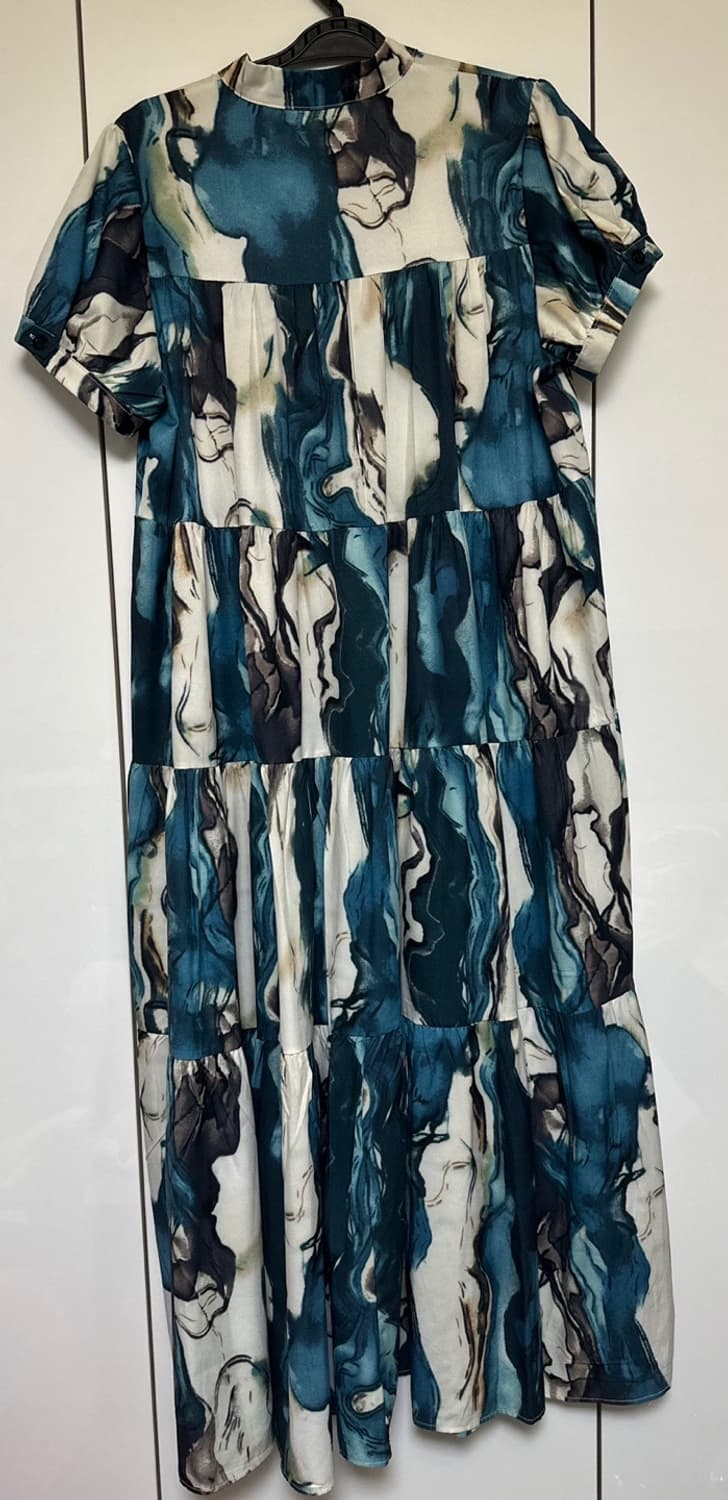 패턴 반팔 롱 원피스 상품이미지7