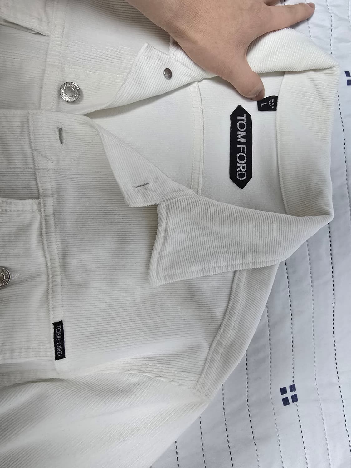 톰포드 화이트 코듀로이 트러커 자켓L 상품이미지5