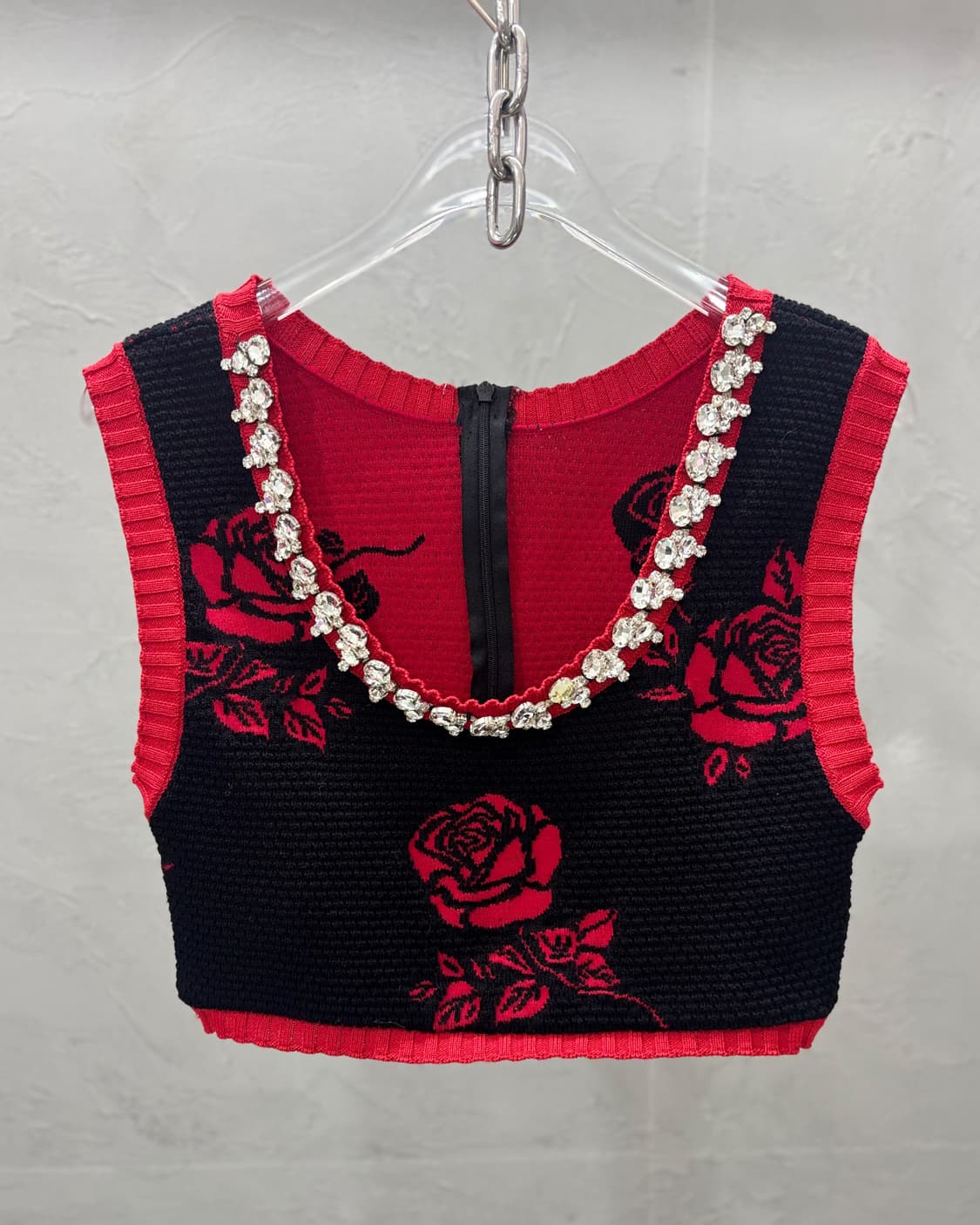 큐빅 로즈 니트 베스트 상품이미지1