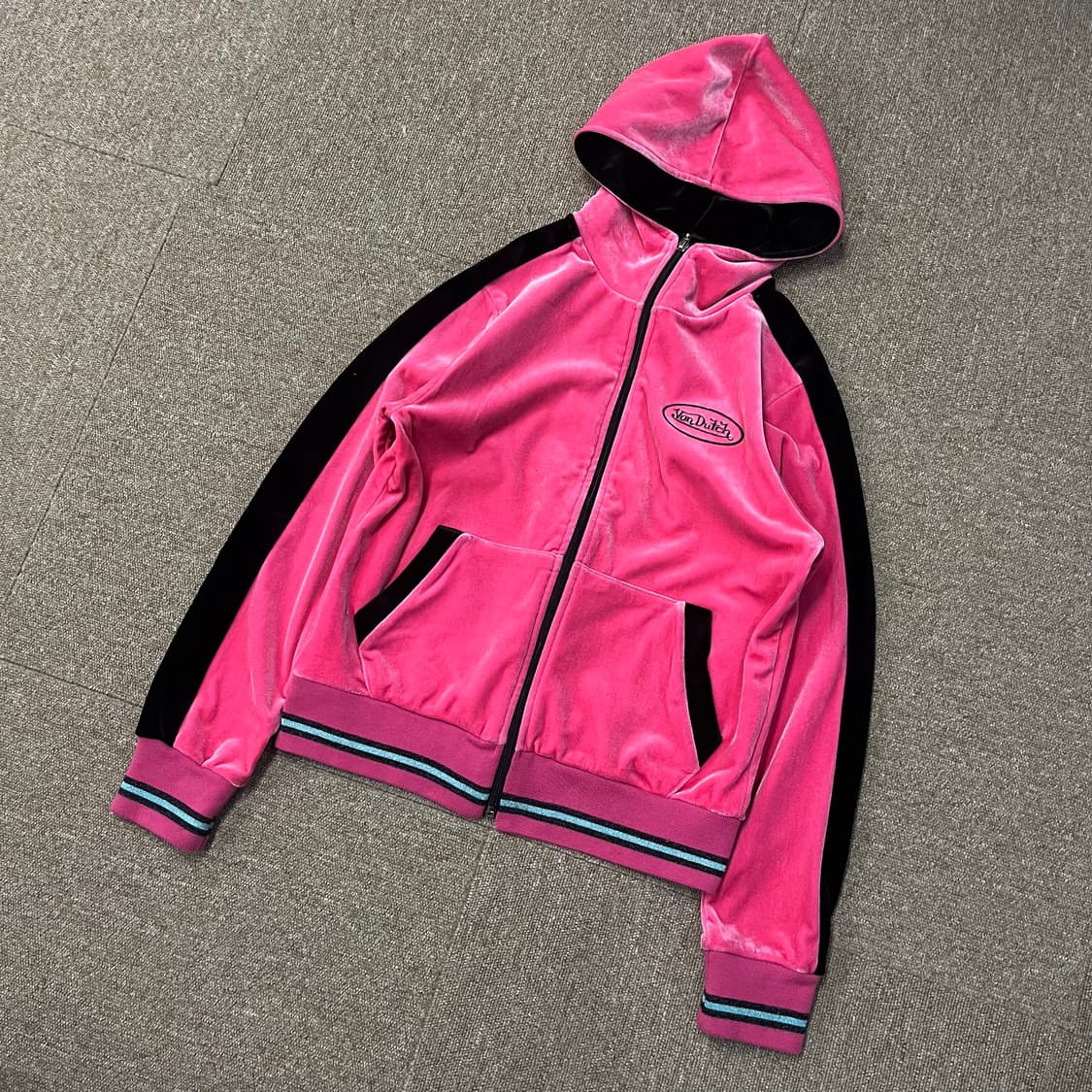  본더치 y2k 벨벳 후드집업 상품이미지2