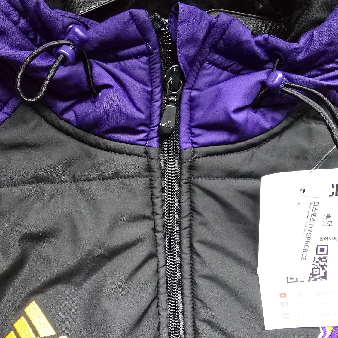 adidas NBA 패딩 LA 레이커스 후드 점퍼 푸퍼 자켓 블랙 100 상품이미지3