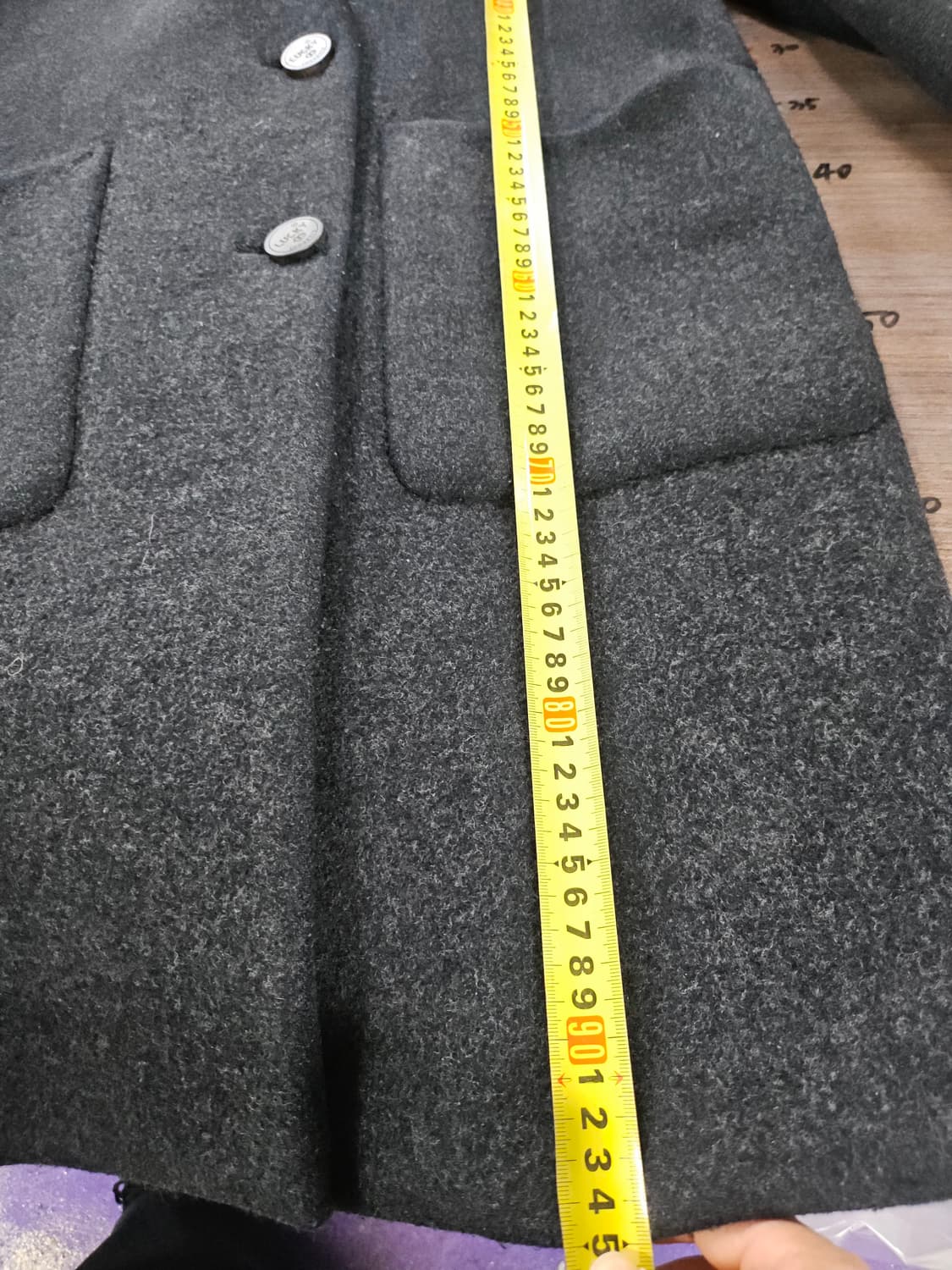 럭키슈에뜨 차콜 울 코트 34사이즈 상품이미지9