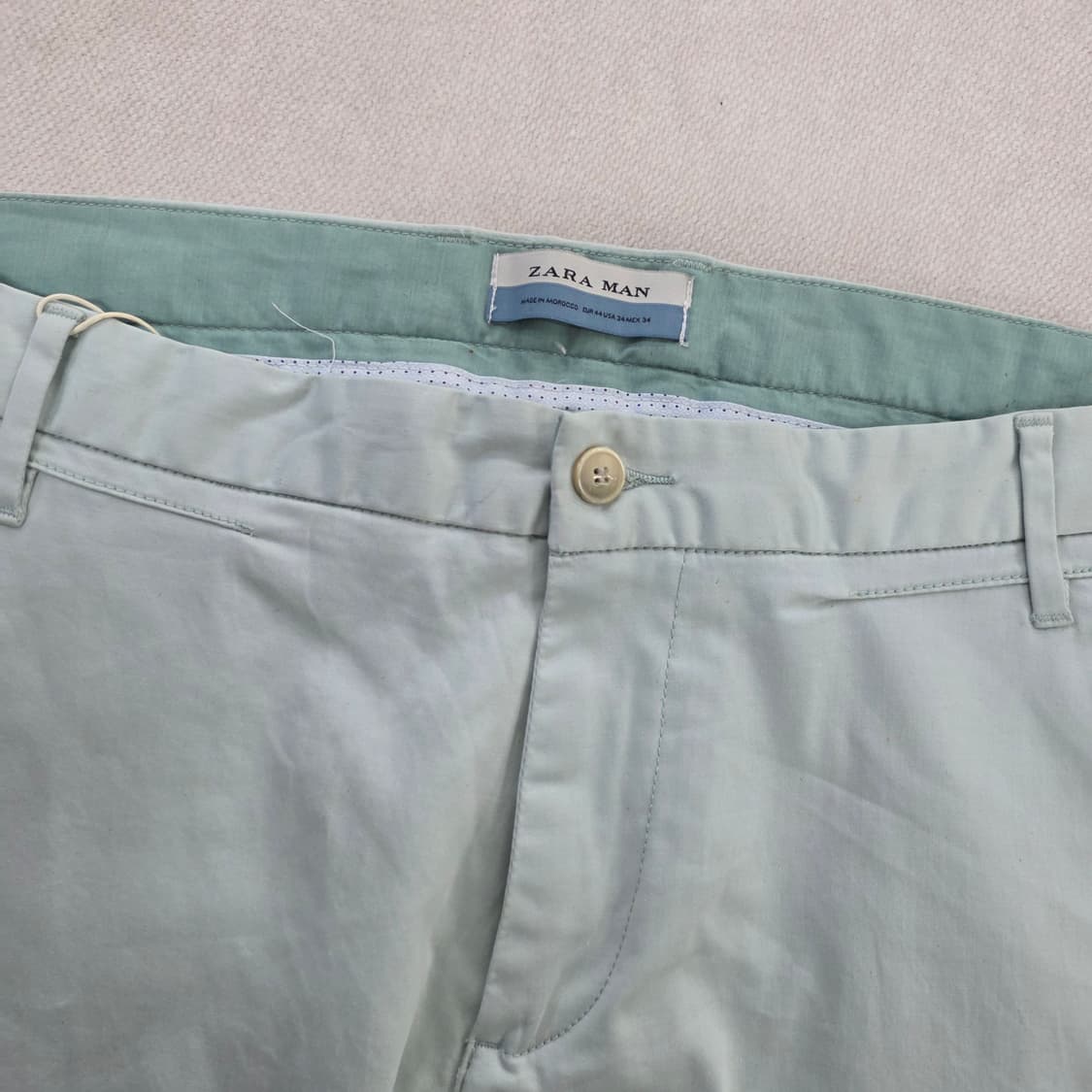 [44] 새상품 자라 남성 민트 면 치노팬츠 1231J 상품이미지2