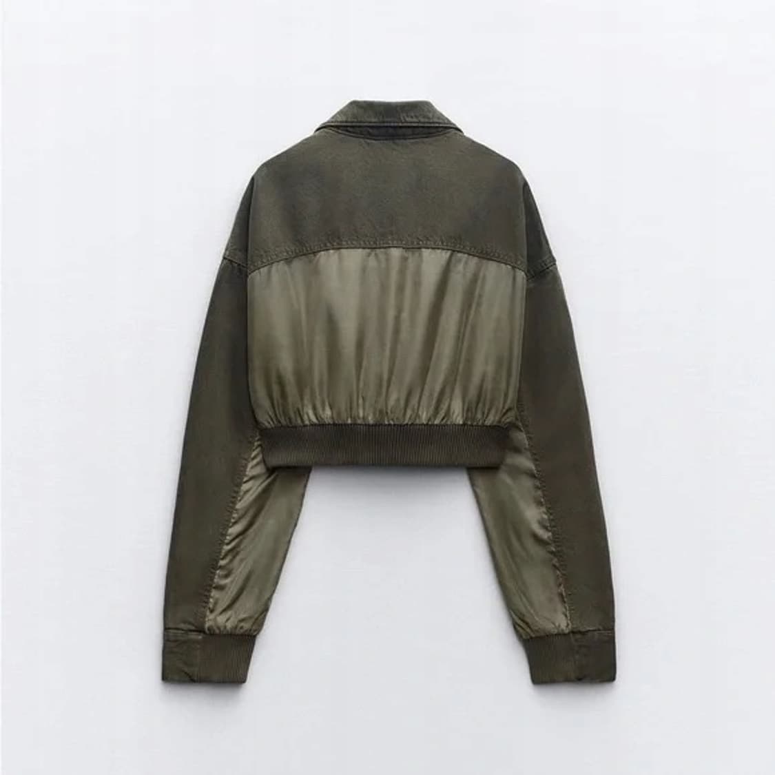 새상품) 자라 zara 카키 그린 데님 자켓 상품이미지4