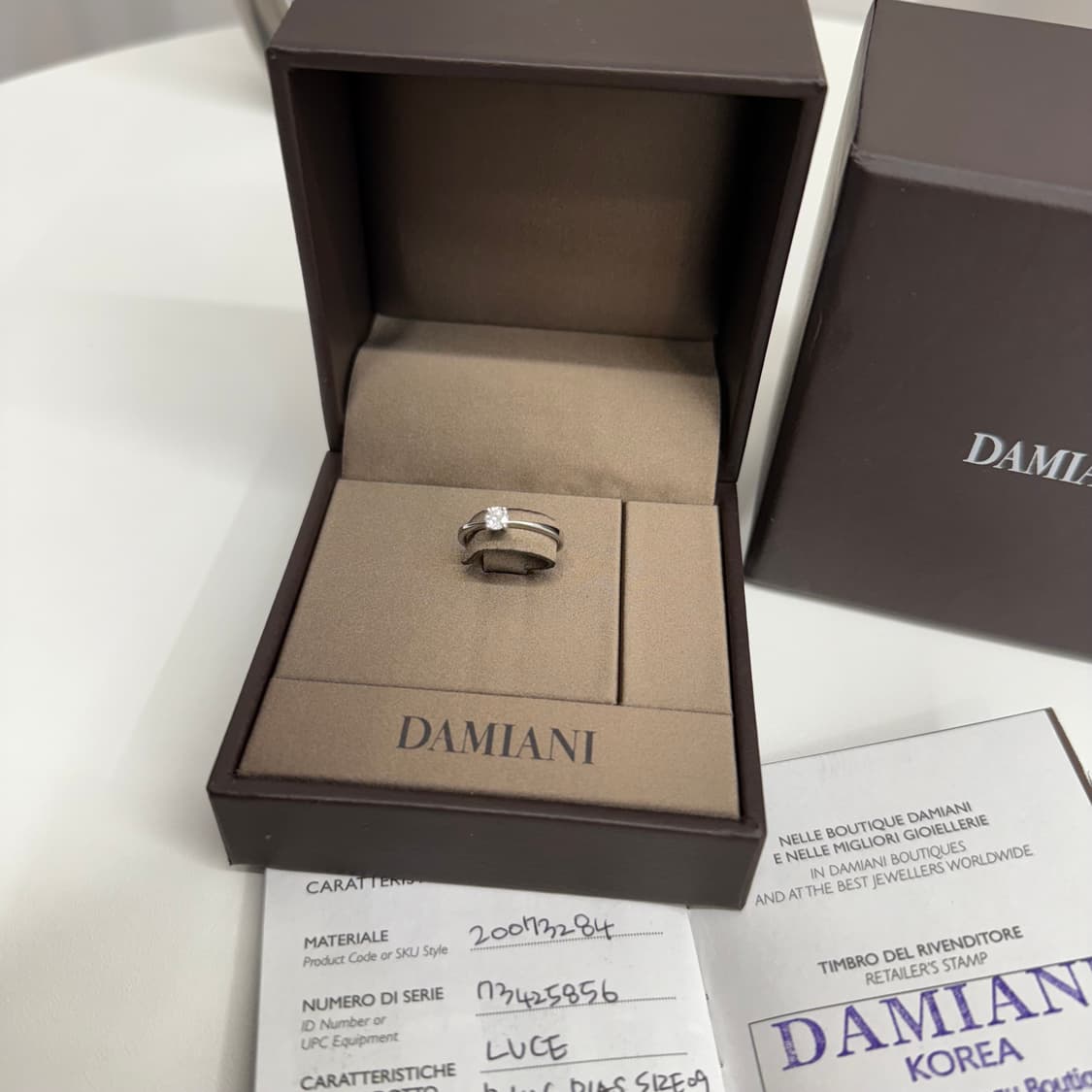 [9호] 다미아니 화이트 골드 다이아 링 - 20073284 상품이미지2