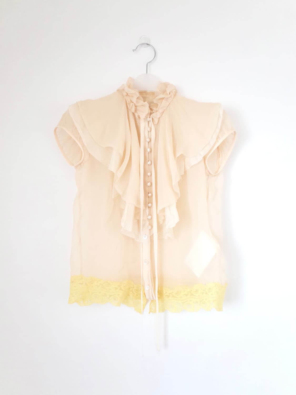Sacai 사카이 실크 프릴 레이스 블라우스 상품이미지5