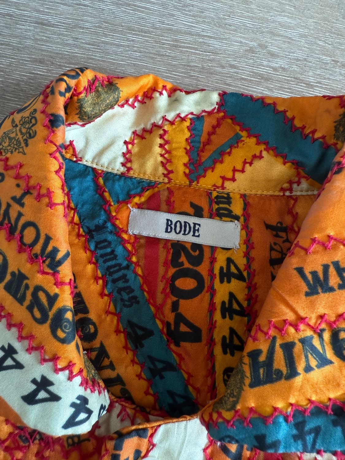 Bode 보디 시가 퀼티드 패치워크 실크 셔츠 상품이미지3