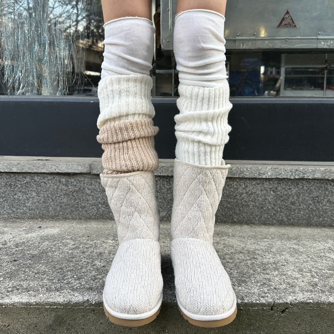 00s 니트 숏 어그 부츠 상품이미지6