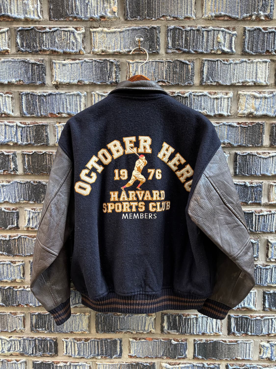 70s 하버드대학교 울레더 바시티자켓 상품이미지5