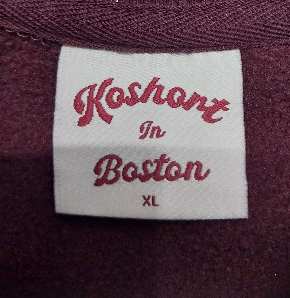 코숏 플리스 버건디 맨투맨 XL 상품이미지3