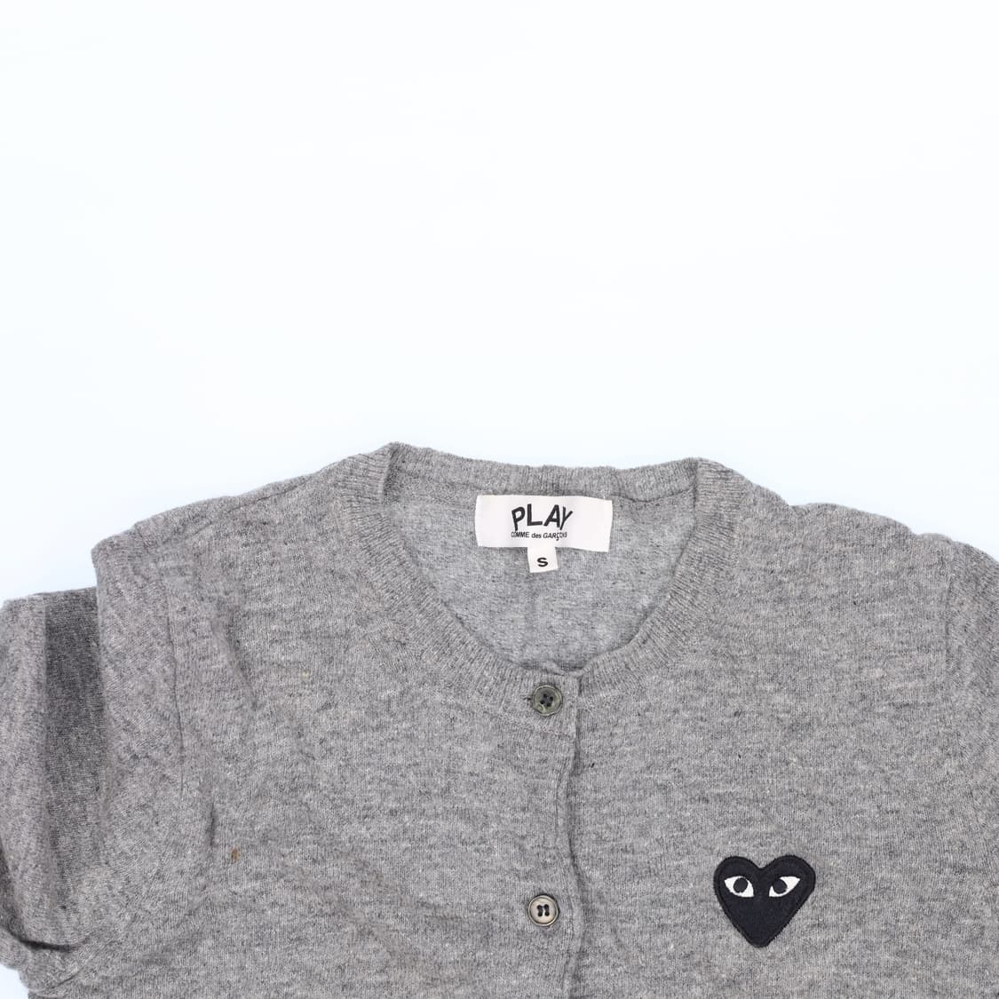 [S] 고급 여성 하트로고 블랙와펜 브이넥 가디건 0112J 상품이미지6