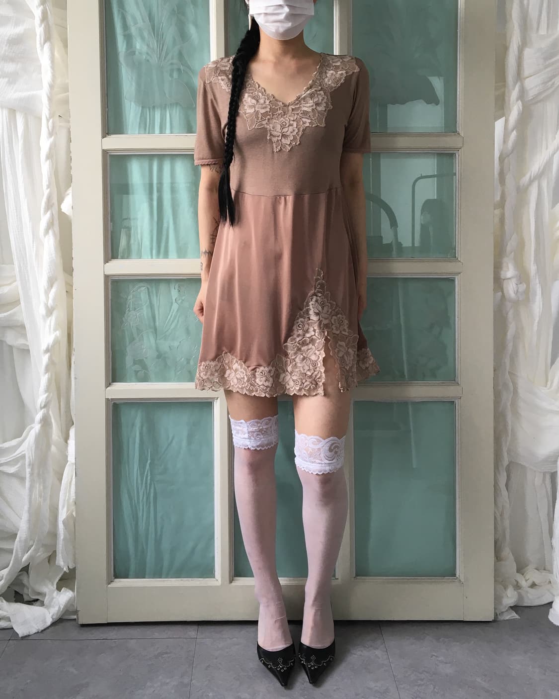 Lace trimming slip mood onepeice 상품이미지8