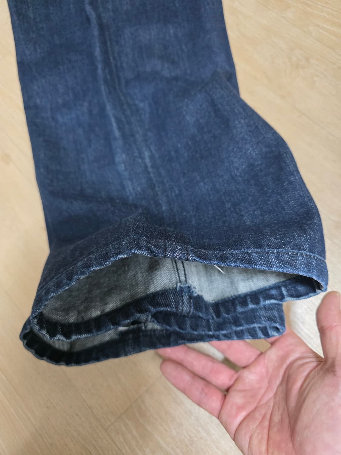 벨리에 와이드핏 원턱 데님 팬츠 M 상품이미지5