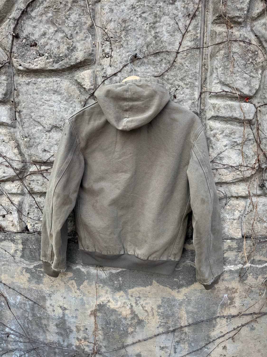 칼하트 빈티지 덕 액티브 그린 브라운 그레이 후드 자켓 상품이미지2