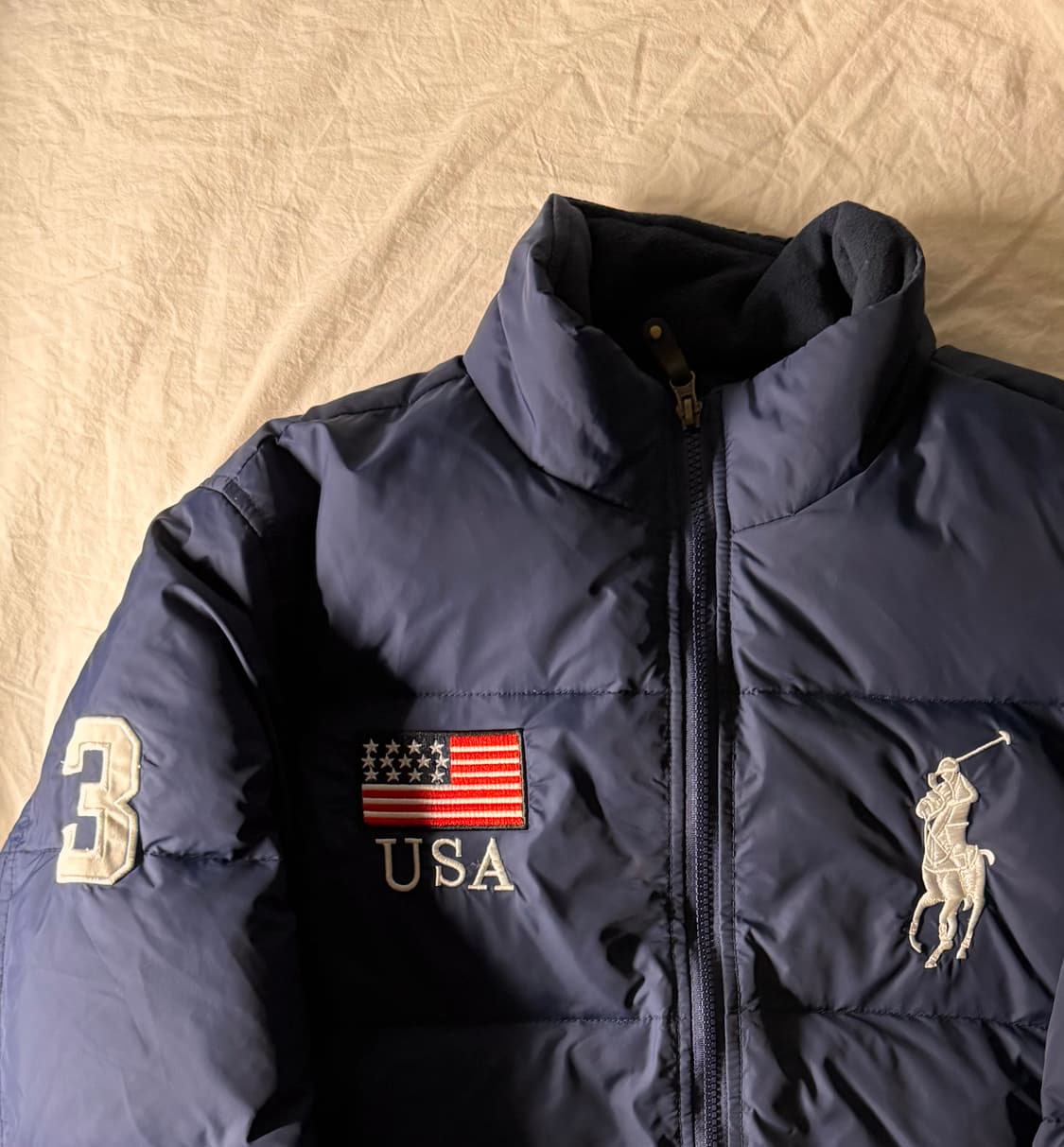 폴로 빅포니 성조기 패딩 네이비 M 상품이미지1