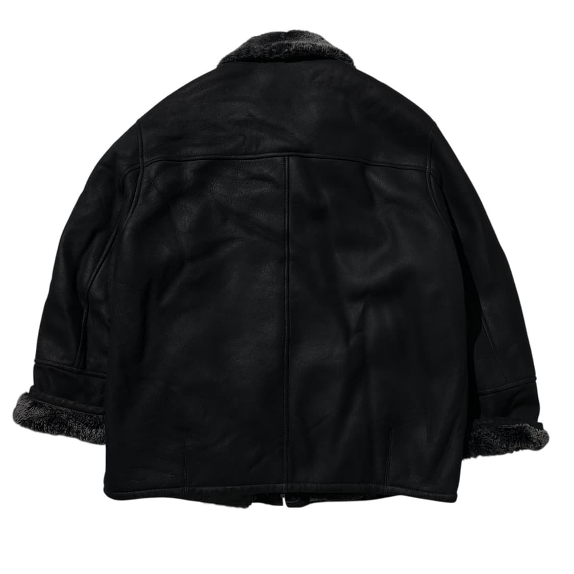 Manstar 램스킨 시어링 무스탕 싱글 자켓 블랙 상품이미지3