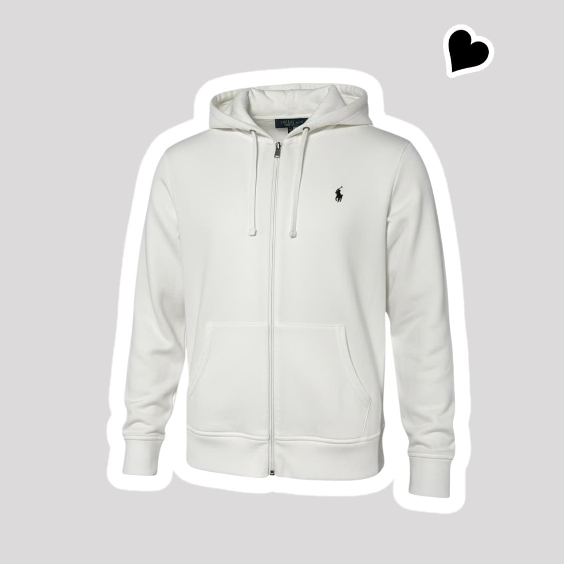 신형 QR라벨 폴로 랄프로렌 화이트 후드집업 상품이미지1