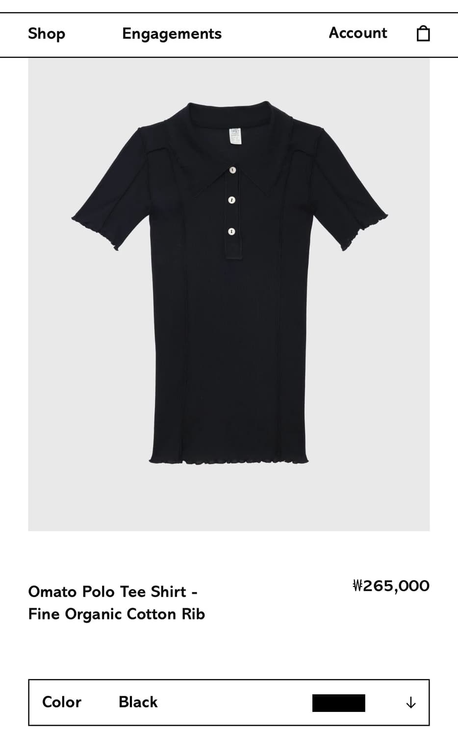 [S,M,L]베이스레인지 Omato 폴로 저지  탑/블랙 상품이미지5