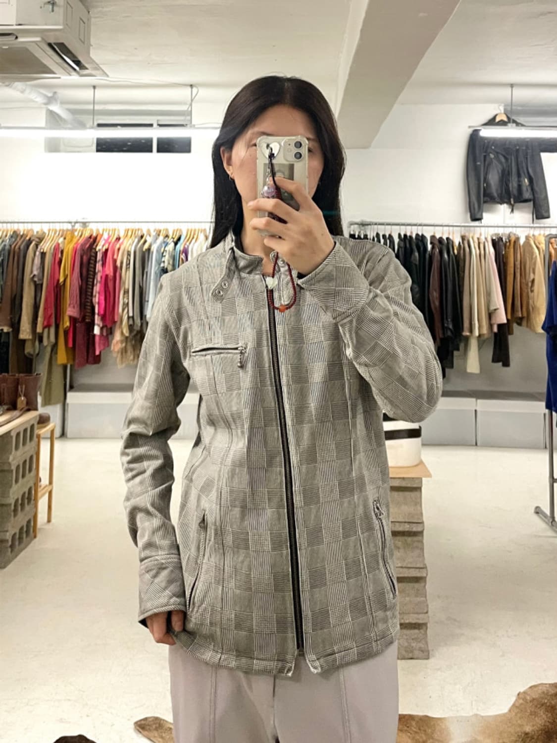 BEAMS glen check rider jacket 빔즈 라이더 자켓 상품이미지1
