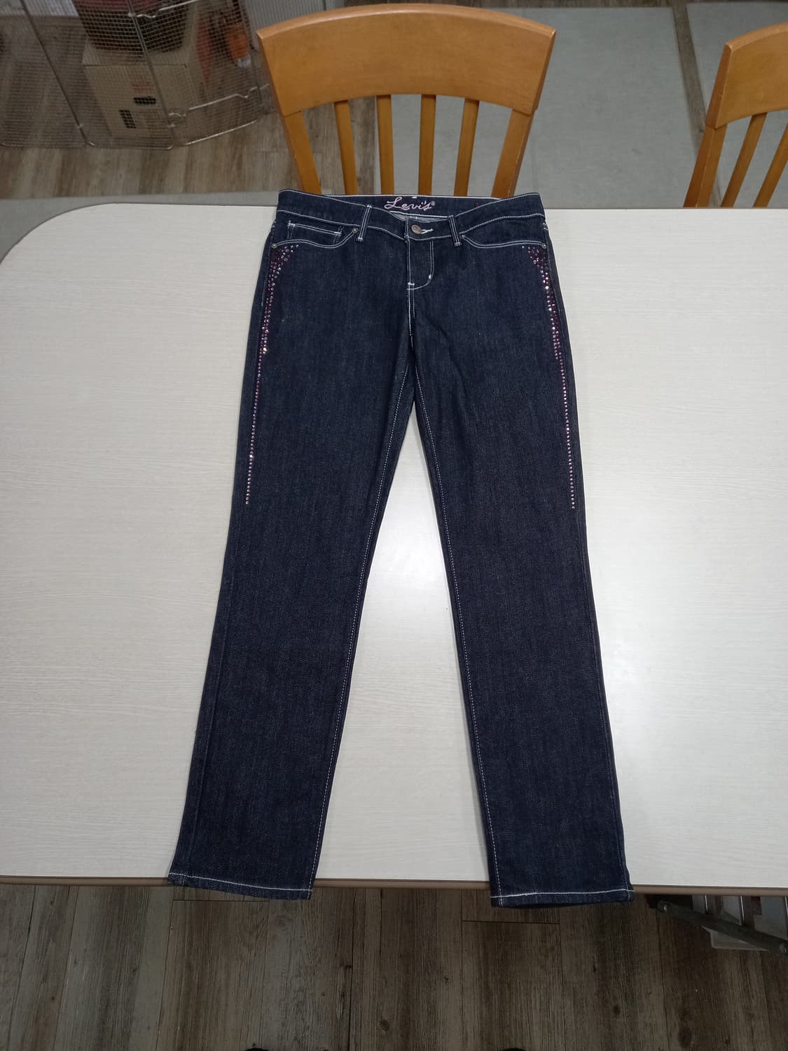 27 리바이스 Ladies 골반 스판 슬림일자 진청 27-607 상품이미지1