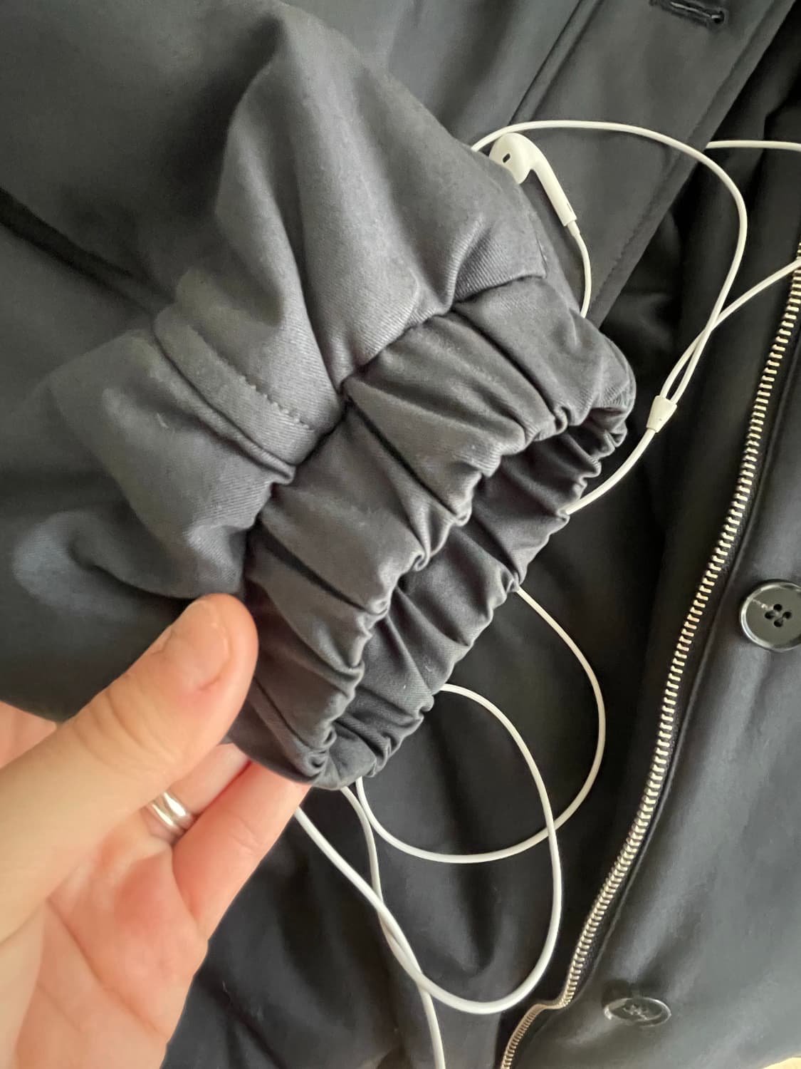 코스모스 셔링 패딩 다크그린 상품이미지4