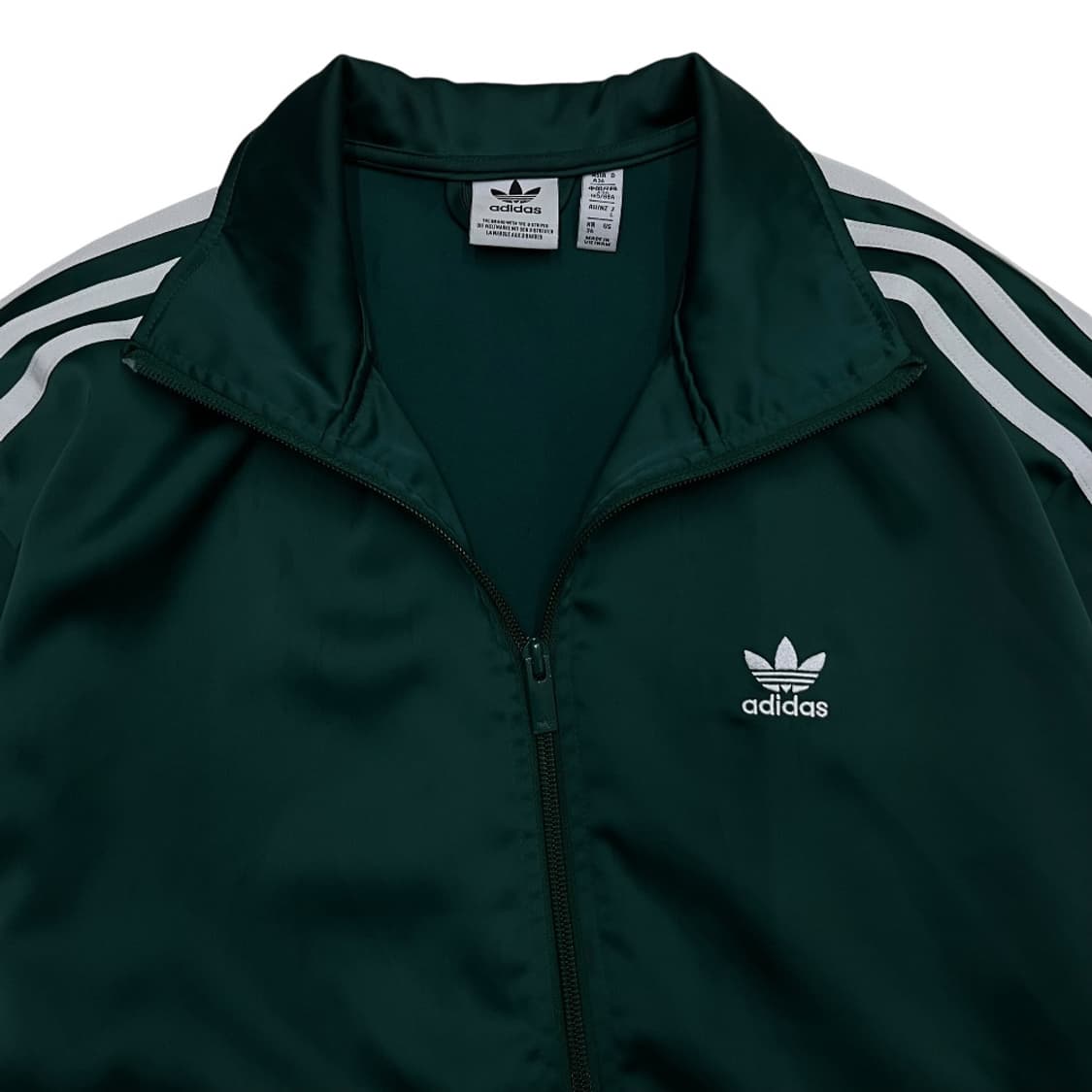 아디다스 화이트라인 새틴 딥그린 트랙탑 L 상품이미지5