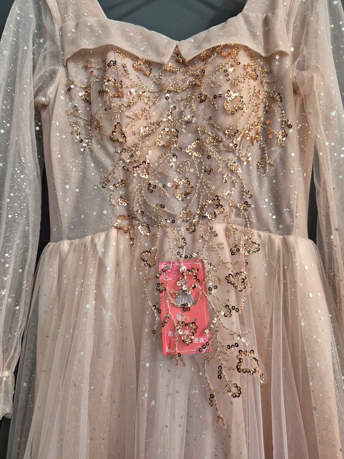 톤다우핑크 스팽글 롱 드레스 55 66 상품이미지5