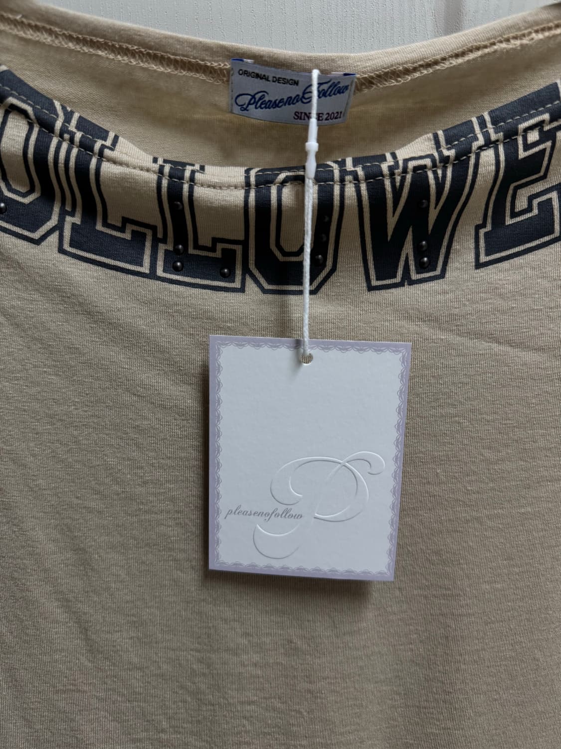 플리즈노팔로우 Followed Stone Top (베이지) 오프숄더 상품이미지4