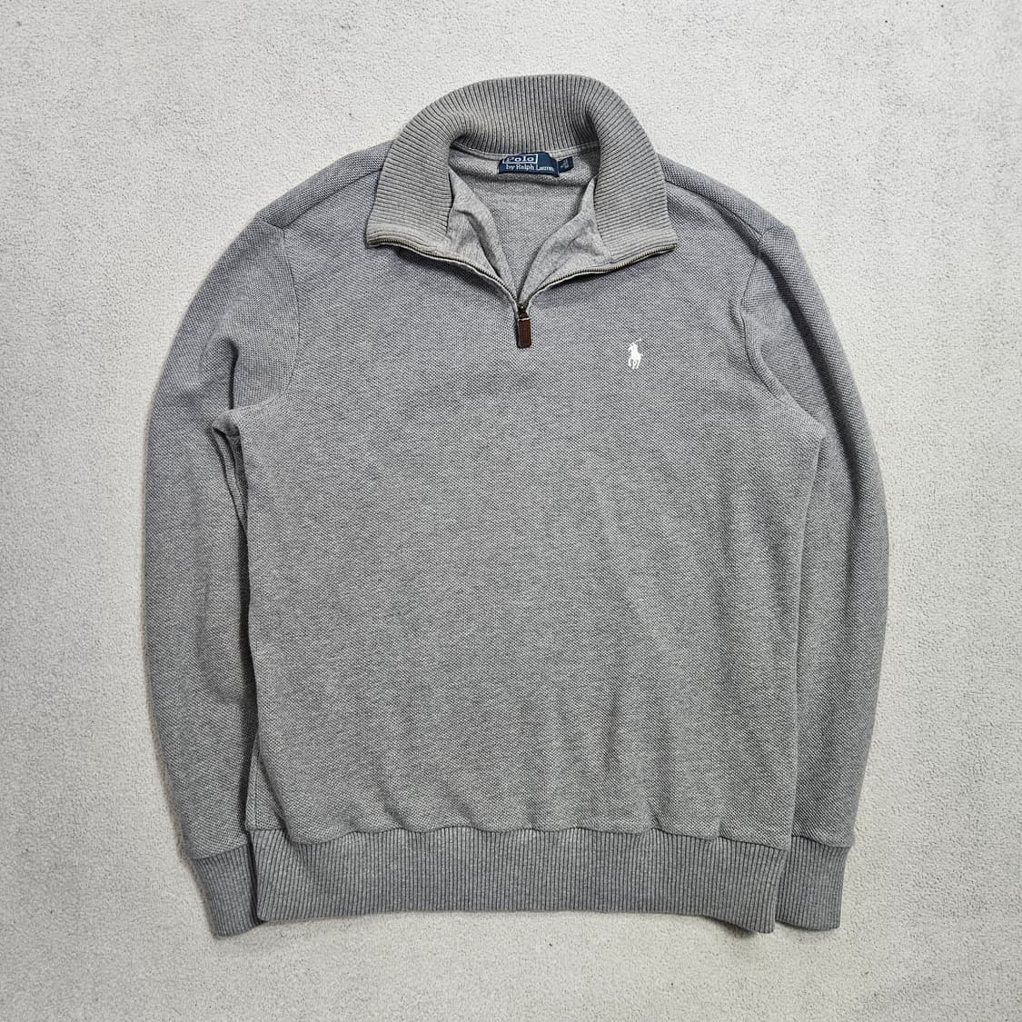 폴로 랄프 로렌 엘보우 패치 반집업 니트 XL 상품이미지1