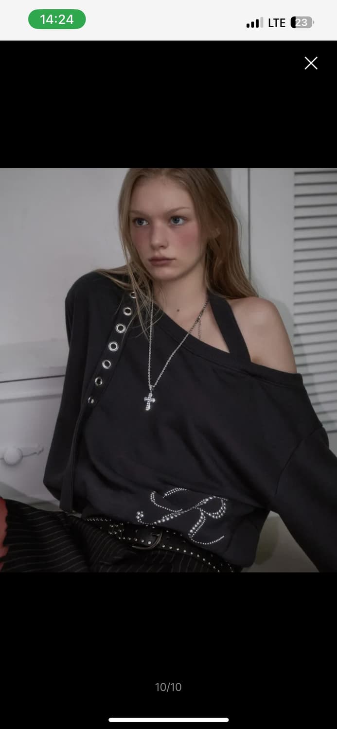 [로제프란츠] Eyelet Strap Open Sweatshirt (Ch 상품이미지4