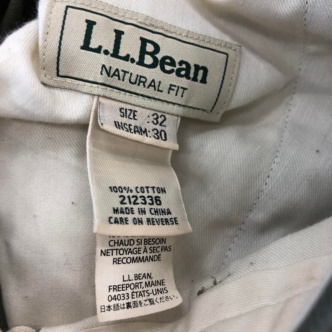 90s L.L.Bean 엘엘빈 원턱 내츄럴 벌룬 치노팬츠 32 인치 상품이미지4