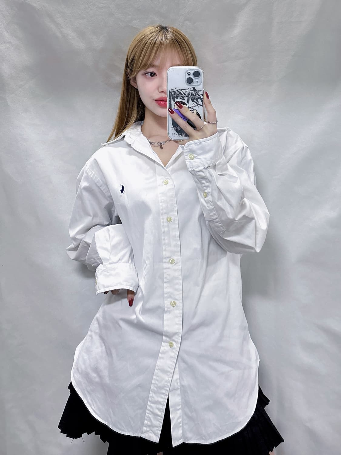 폴로 랄프로렌 네이비 포니 화이트 셔츠  상품이미지1